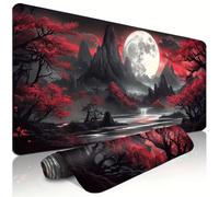 KIZIFI Large Mouse Pad, Full Moon Landscape Gaming Mouse Mat, Extended XXL Mousepad with Non-Slip Rubber Base, Office Full Desk Mat with Stitched Edges, Long Keyboard Mouse Pad (23.6x11.8x0.12 inch)