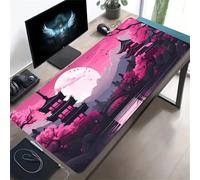 KIZIFI Large Mouse Pad, Moon Pagoda Gaming Mouse Mat, Extended XXL Mousepad with Non-Slip Rubber Base, Office Full Desk Mat with Stitched Edges, Long Keyboard Mouse Pad (31.5x15.7x0.08 inch)
