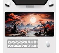 KIZIFI Large Mouse Pad, Moon Scenery Gaming Mouse Mat, Extended XXL Mousepad with Non-Slip Rubber Base, Office Full Desk Mat with Stitched Edges, Long Keyboard Mouse Pad (31.5x11.8x0.08 inch)