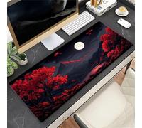 KIZIFI Large Mouse Pad, Tree Moon Landscape Gaming Mouse Mat, Extended XXL Mousepad with Non-Slip Rubber Base, Office Full Desk Mat with Stitched Edges, Long Keyboard Mouse Pad (27.5x15.7x0.12 inch)