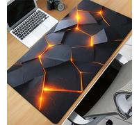 KIZIFI Large Mouse Pad, Yellow Geometry Gaming Mouse Mat, Extended XXL Mousepad with Non-Slip Rubber Base, Office Full Desk Mat with Stitched Edges, Long Keyboard Mouse Pad (23.6x11.8x0.12 inch)
