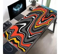 KIZIFI Large Mouse Pad, Yellow Grey Orange Gaming Mouse Mat, Extended XXL Mousepad with Non-Slip Rubber Base, Office Full Desk Mat with Stitched Edges, Long Keyboard Mouse Pad (47.2x23.6x0.12 inch)