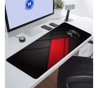 KIZIFI Large Mouse Pads 31.5x11.8x0.08 inch Black Red Geometric Gaming Mouse Mat Big Non-slip Desk Mat Improved Accuracy Suitable for Various Scenarios Such as Work, Play and Study
