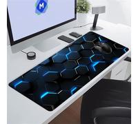 KIZIFI Large Mouse Pads 35.4x11.8x0.12 inch Blue Geometric Gaming Mouse Mat Big Non-slip Desk Mat Improved Accuracy Suitable for Various Scenarios Such as Work, Play and Study