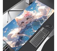 KIZIFI Large Mouse Pads 39.4x19.7x0.12 inch Flower Cute Cat Gaming Mouse Mat Big Non-slip Desk Mat Improved Accuracy Suitable for Various Scenarios Such as Work, Play and Study