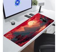 KIZIFI Moon Japan Scenery Large Mouse Pad Gaming Desk Mat 23.6x15.7x0.08 inch XXL Extended Mousepad with Non-Slip Rubber Base and Stitched Edge Mouse Pads for Desk Home Office Gaming