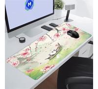 KIZIFI Pink Flower Boat Large Mouse Pad Gaming Desk Mat 59x31.5x0.08 inch XXL Extended Mousepad with Non-Slip Rubber Base and Stitched Edge Mouse Pads for Desk Home Office Gaming