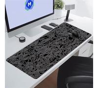 KIZIFI Topographic Contours Large Mouse Pad Gaming Desk Mat 35.4x11.8x0.12 inch XXL Extended Mousepad with Non-Slip Rubber Base and Stitched Edge Mouse Pads for Desk Home Office Gaming