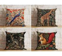 KIZIFI Waterproof Cushion Covers 55x55 cm Set of 4 Animals Square Linen Pillowcases Double Sided Printed 22x22 inch Red Black Outdoor Throw Pillow Case Cushion Cover for Sofa Bed Outdoor