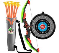 KIZJORYA Bow and Arrow Set Kids, LED Light Up Archery Toy, Sports & Outdoor Play Toys for Toddlers with 10 Suction Cup Arrows Hanging Target Quiver Bow, Gift for Kids Children Boys Girls Ages 4-6 8-12