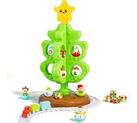KIZJORYA My First Christmas Tree for Toddlers, Montessori Christmas Decoration Toy with Ornaments, Mini Train Set, Roly Poly Toys, Finger Puppets, Birthday Xmas Gifts for Little Kids Boys and Girls