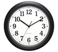 KIZLOC 32cm Sealed Outdoor Garden Clocks Waterproof, Durable Silent Non-Ticking Battery Operated Quartz Wall Clock for Garden, Patio, Pool, Bathroom, Home (Black)