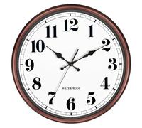 KIZLOC 40cm Sealed Large Garden Clocks Outdoor Waterproof, Bronze | IP67 Weatherproof, Accurate & Silent, Easy to Read, Wall Clock for Outside, Patio, Pool, Home Decor