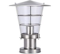 KIZMIQ Outdoor Lamp Post Traditional E27 Outdoor Stainless Steel Silver Outdoor Waterproof Post Lights Modern Simple European Column Lamps Garden Door Street Park Home Villa Lighting Pillar Lights
