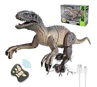Kizmyee Remote Control Dinosaur Toys for Boys 2.4Ghz RC Realistic T-Rex Dinosaur Robot Walking and Roaring with LED Light for Kids Girls Toddler