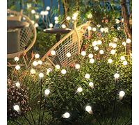 Kizozo Firefly Solar Lights Outdoor Garden 4PACK 40 LED, Garden Ornaments Decoration IP65 Waterproof, Outdoor Solar Lights, Warm White