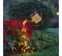 Kizozo Solar Watering Can with 60LED Lights, Garden Lights Ornaments Outdoor, Solar Lights Outdoor IP65 Waterproof, Garden Decorations for Outdoor, Warm White