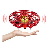 kizplays UFO Mini Drone, Kids Toys Hand Controlled Helicopter RC Quadcopter Infrared Induction Remote Control Aeroplanes Flying Toy for Boys Girls (Red)