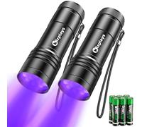 kizplays UV Torch LED Flashlight, UV lamp 395nm Lights pet Urine Detector for Dried Stains from Your Dogs, Cats and Rodents on Carpets, Curtains 2 Packs 6 x AAA Batteries Included