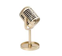 KIZQYN Table Desktop Decor Microphone Model Toy Stage Simulation Retro Microphone Adornment Desktop Decoration Musical Toys Statue Ornament (Color : B)