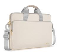 KIZUNA Laptop Sleeve Case 14 Inch Shoulder Bag Computer Handbag for 15" MacBook air M3 M2/Lenovo IdeaPad Slim 3i/IdeaPad Flex 5/15.4 MacBook Pro/14 Yoga Slim Pro X/Surface Studio 2/HP/Dell,Beige