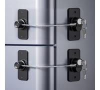 KIZZHISI Fridge Lock (2 Pack),Refrigerator Lock with Keys,for Fridge, Cabinet Locks, Drawers, Dishwasher, Toilet and Child Safety Cabinet Locks, Traceless Adhesive No Drilling (Black), 1, AQS2-01