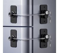 KIZZHISI Fridge Lock (2 Pack),Refrigerator Lock with Keys,for Fridge, Cabinet Locks, Drawers, Dishwasher, Toilet and Child Safety Cabinet Locks, Traceless Adhesive No Drilling (Black), 1, AQS2-01