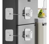 KIZZHISI Fridge Lock (2 Pack),Refrigerator Lock with Keys,for Fridge, Cabinet Locks, Drawers, Dishwasher, Toilet and Child Safety Cabinet Locks, 3M Adhesive No Drilling (White)