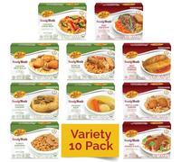 KJ Poultry Kosher Ready Meals - (10 Pack Variety - Beef, Chicken & Turkey) Prepared Entree Fully Cooked, Shelf Stable Microwave Dinner Travel Military Camping Emergency Survival Protein