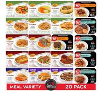 KJ Poultry Kosher Ready Meals - (20 Pack Variety) Prepared Entree Fully Cooked, Shelf Stable Microwave Dinner Travel, Military, Camping, Emergency Survival KJ