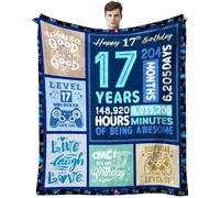 KJACGAD 17 Years Old Boy Gift Ideas, Birthday Gifts for 17 Year Old Boys, Best Gift for a 17 Year Old Boy, Happy 17th Birthday Decorations for Boys Throw Blanket 60" x 50"