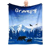 KJACGAD Grampy Gifts from Grandchildren Grandkids, Birthday Gift for Grampy from Granddaughter Grandson, Grandpa Gifts Throw Blanket 60 x 50 Inch