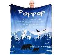 KJACGAD Poppop Gifts from Grandchildren, Birthday Gifts for Poppop from Granddaughter, Pop Pop Gifts from Grandkids, Gifts for Pop Pop from Grandson Throw Blanket 60" x 50"