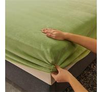 KJAKSXNSE Bedspreads Coverlets Super Soft Warm Flannel Solid Bed Fitted Sheet - Cozy Single or Double Bedding, Perfect for A Luxurious Night's Sleep(Verde,200x220cm)