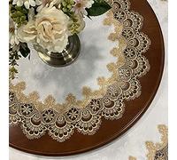 KJAKSXNSE Lace Tablecloth White Tablecloth For Table Crochet Tablecloths Covers Round Decorative with Elegant Floral Patterns for Birthday Parties, Weddings, 3 colors(B,Diameter 80cm)