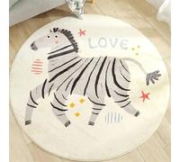 KJAKSXNSE Rugs Cartoon Round Fluffy Carpet For Living Room Animal Plush Bedroom Rugs For Kids Soft Nursery Play Mat For Children Baby Mats(Light Grey,80x80cm)