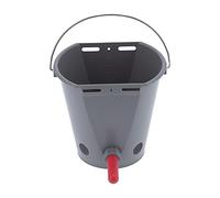 KJAOYU Flat Back Plastic Animal Feed Bucket,8L Food Grade Plastic Milk Feeding Bucket with 5 Nipples,Easy to Use Feeder for Calves and Livestock for Farms, Ranches, and Agricultural Use (For cattle)