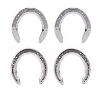 KJAOYU Horseshoe Set Complete,4pcs Robustness Aluminum Alloy Horseshoes Set,Ideal for Racecourse and Farm Use, Includes Front and Rear Shoes with Strong Grip (No. 6) (Type 5(8.3 X 8.3 X 3.5in))