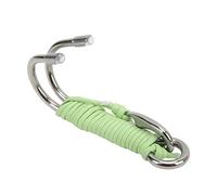 KJAOYU Reef Drift Hook, Scuba Diving Drift Hook: Double Dual Stainless Steel with Luminous Parachute Cord - Ideal for Cave Diving, Strong Currents, and Night Adventures (Verde claro luminoso)
