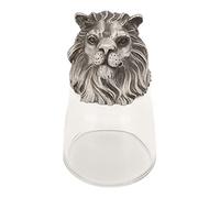 KJAOYU Whiskey Glasses,Exquisite Animal Head Whiskey Glass Metal and Glass Cocktail and Shot Glass for Weddings, Parties, and Game Nights, Ideal for Whisky, Tequila, and Vodka (Lion)
