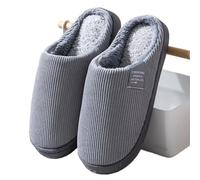 KJBDQQH Fabric Home Slippers Indoor and household warm thick bottomed cotton slippers with a poop like texture, plush men's slippers for living room(43)