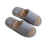 KJBDQQH Fabric Home Slippers Linen Slippers Home Breathable Women Men Slides Indoor Linen Couples Shoes Soft Shoe Summer Comfortable Flats for living room(DEEP BLUE,36-37)