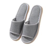 KJBDQQH Fabric Home Slippers Linen Slippers Indoor Home Breathable Women Men Slides Linen Couples Shoes Beach Sandals Shoes Comfortable Flats for living room(Color 01,42-43)