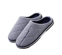 KJBDQQH Fabric Home Slippers Men Autumn Winter Warm Big Size Cotton Slippers Large Size Plus Home Bedroom Casual Shoes House Indoor Slides for living room(Grey,42-43)