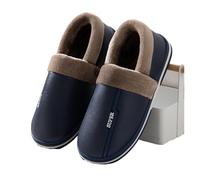 KJBDQQH Fabric Home Slippers Men Autumn Winter Warm Big Size Cotton Slippers Large Size Plus Home Bedroom Casual Shoes House Indoor Slides for living room(BLue,42-43)
