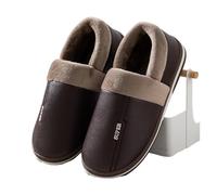 KJBDQQH Fabric Home Slippers Men Autumn Winter Warm Big Size Cotton Slippers Large Size Plus Home Bedroom Casual Shoes House Indoor Slides for living room(Coffee5,42-43)