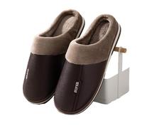 KJBDQQH Fabric Home Slippers Men Autumn Winter Warm Big Size Cotton Slippers Large Size Plus Home Bedroom Casual Shoes House Indoor Slides for living room(Brown3,42-43)