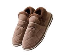 KJBDQQH Fabric Home Slippers Men Autumn Winter Warm Big Size Cotton Slippers Large Size Plus Home Bedroom Casual Shoes House Indoor Slides for living room(Coffee4,42-43)