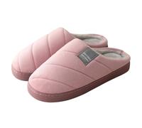 KJBDQQH Fabric Home Slippers Men's Shoes Casual Warm Plush Lining Slip On Striped Platform Slides Unisex Comfortable indoor Slippers for living room(Purple,44-45)