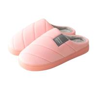 KJBDQQH Fabric Home Slippers Men's Shoes Casual Warm Plush Lining Slip On Striped Platform Slides Unisex Comfortable indoor Slippers for living room(Pink,40-41)